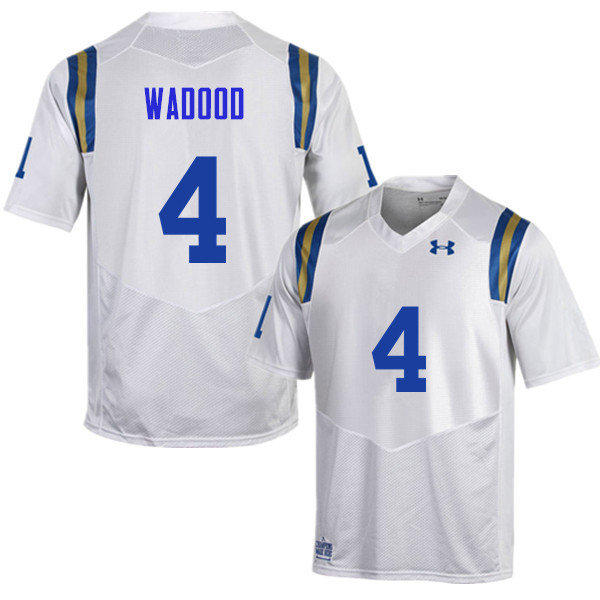 Men #4 Jaleel Wadood UCLA Bruins Under Armour College Football Jerseys Sale-White - Click Image to Close